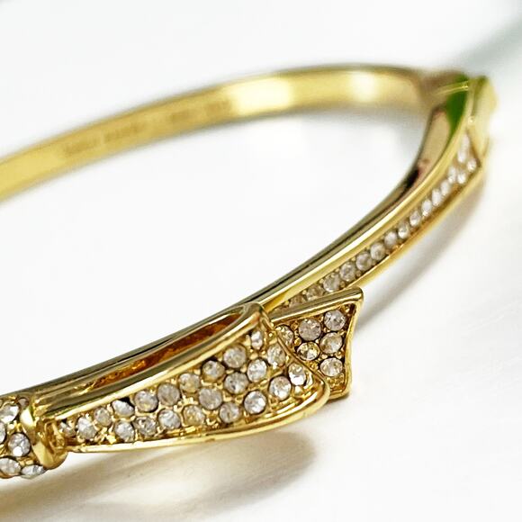Kate Spade Skinny Mini Pave Gold Bow Bracelet - Picture 3 of 7